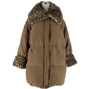 90s Bill Blass faux fur animal print collar cuffs XS 1990s vintage